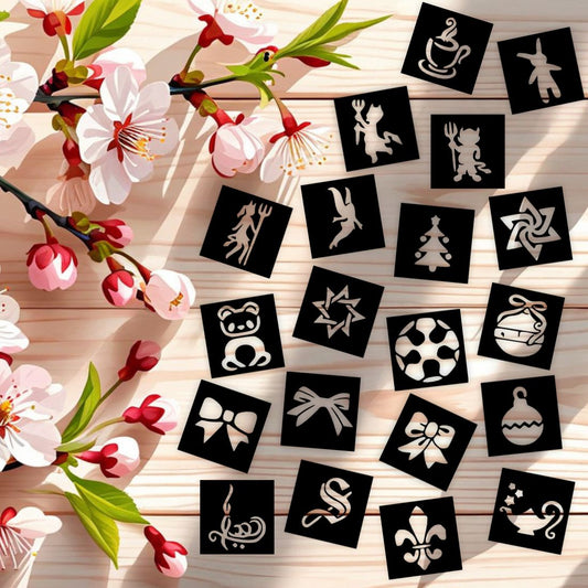 Star, Flower Multi Designs Small Stencil Sticker For Kids  can decorate notebooks, drawings, or school projects with Stencil stickers