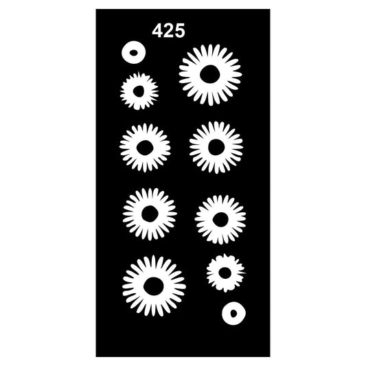 Mehndi Design Stencil Stickers with Floral and Mandala Elements For Kids & Adults Both Sticker