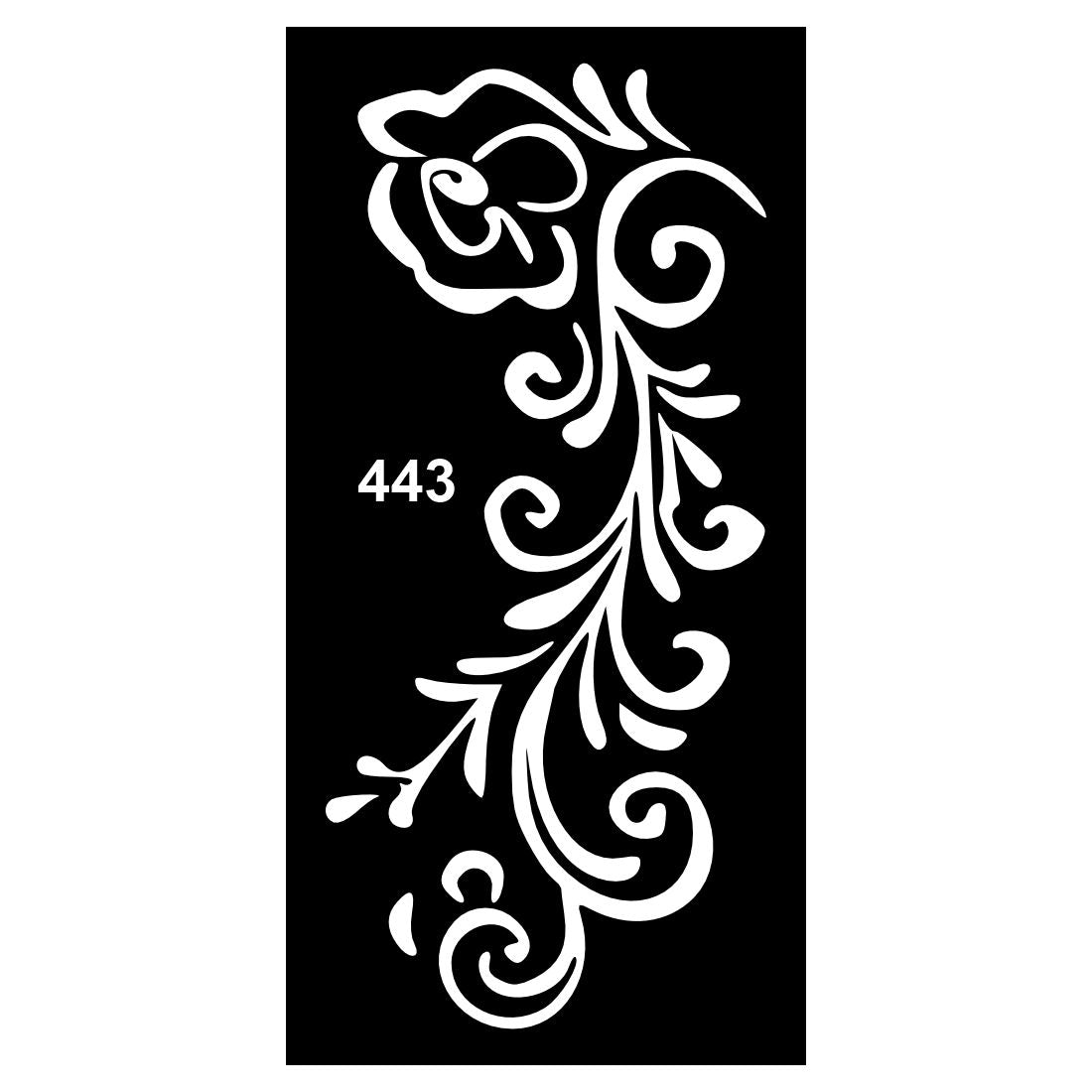 Floral Fantasy Mehndi Stencil Templates for Quick Body Art For Kids & Adults Both Sticker