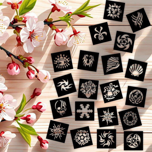 Bell, stars & Multi Designs Small Stencil Sticker For Kids can decorate notebooks, drawings, or school projects with Stencil stickers