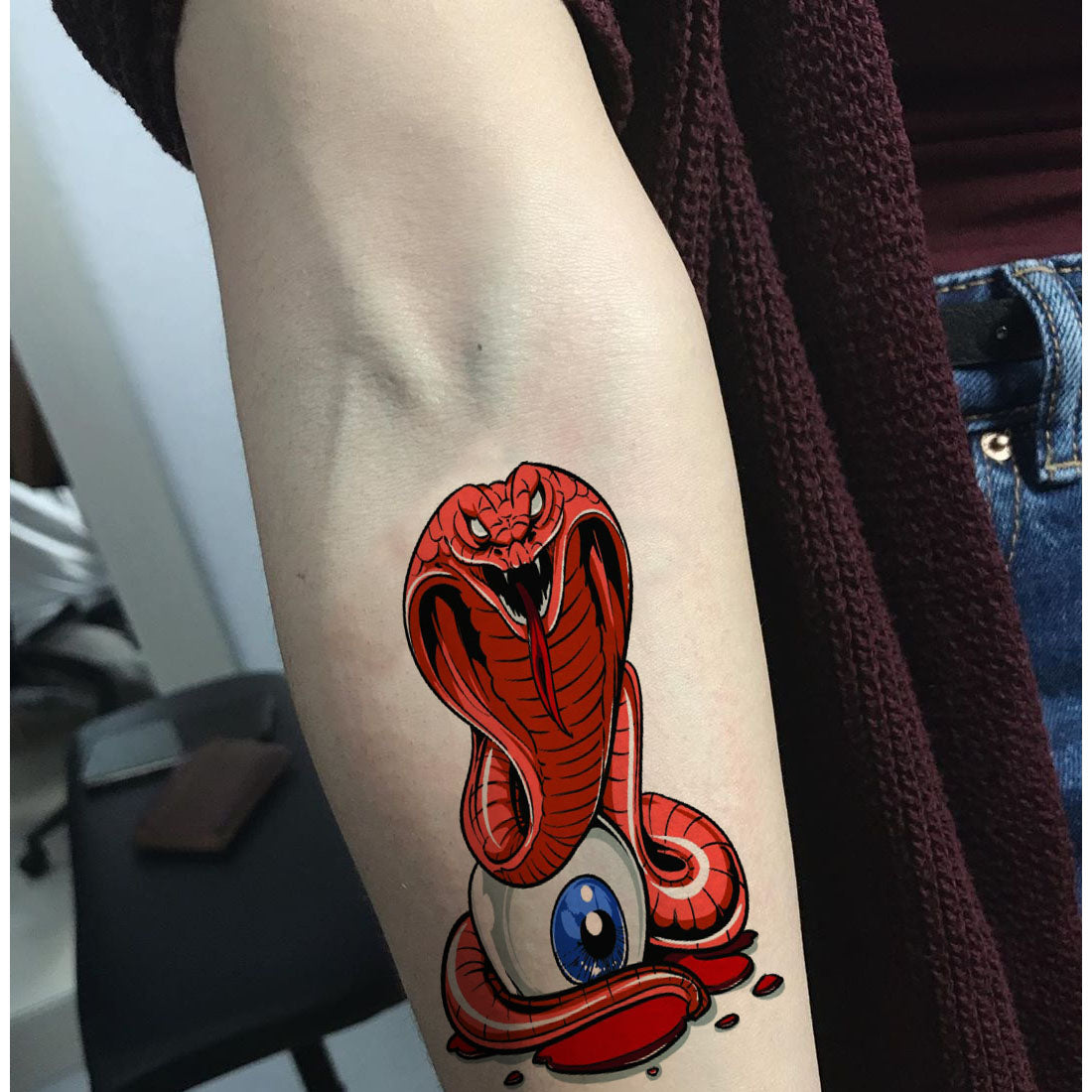 Snake Tatoo Common Rapper Colourful Snake Tattoo