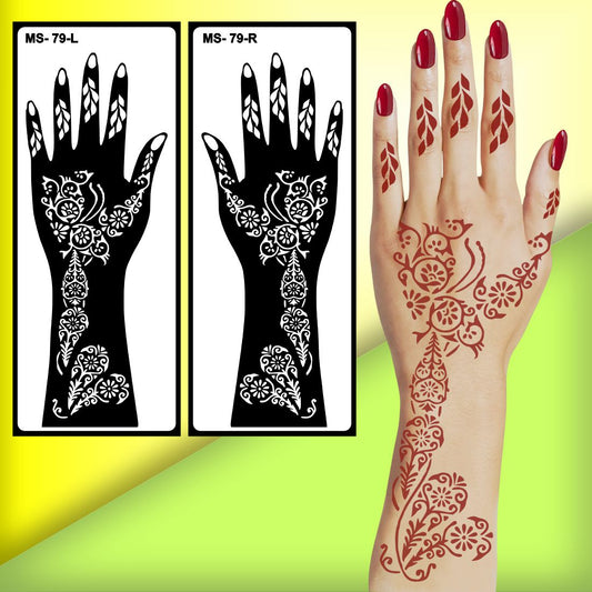 Time-Saving Mehndi Stencil Sticker for Fast and Easy Application Peel And Stick Stencil Mehndi Sticker For Women, Girls And Teen-age
