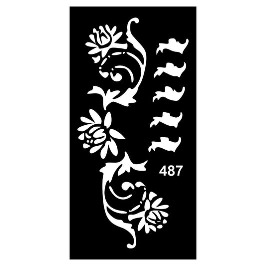 Hand Art Mehndi Stencil Templates with Balanced Patterns  For Kids & Adults Both Sticker