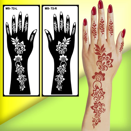 Mandala Mehndi Stencil Sticker with Timeless Classic Patterns Peel And Stick Stencil Mehndi Sticker For Women, Girls And Teen-age