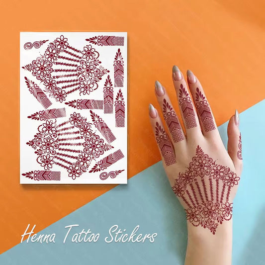 Flower Mehndi Henna Mehndi Temporary Tattoo Sticker For Girls & Women Mehndi Tattoo Sticker