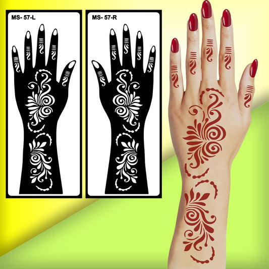 Easy Peel Mehndi Stencil Sticker for No Mess and Smooth Application Peel And Stick Stencil Mehndi Sticker For Women, Girls And Teen-age