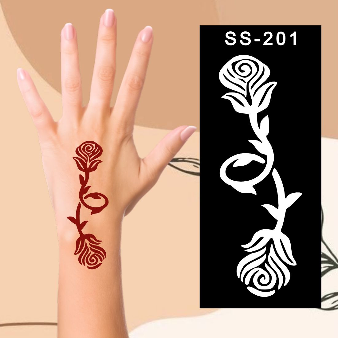 Unique Motif Mehndi Sticker for Fun and Easy Drawing Practice