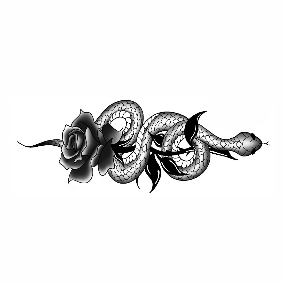 Temporary Tattoowala Snake and Flower Animal Tattoo on Hand Waterproof Temporary Body Tattoo