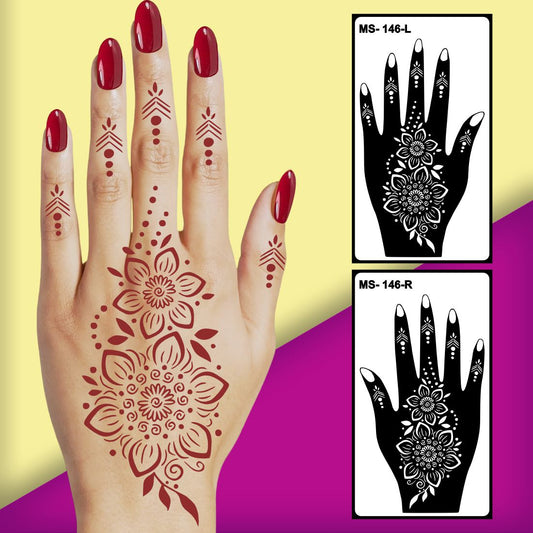 Mehndi Stencil Sticker with Rich Indian and Arabic Blend Easy to Apply & Perfect for All Occasions