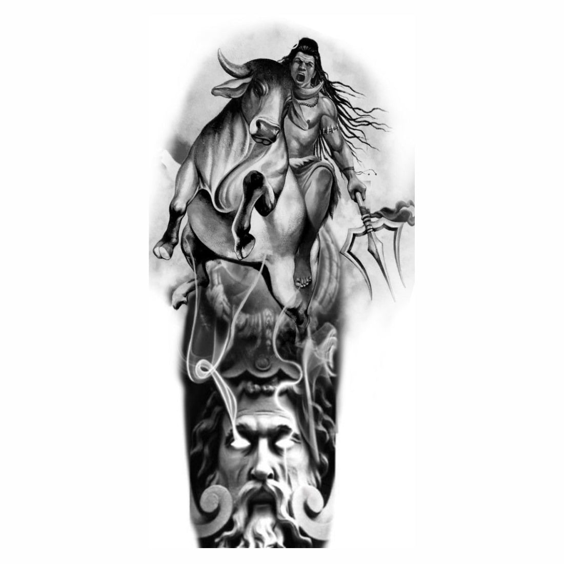 Temporary Tattoowala Shiv with Nandi Angry Tattoo on Hand Waterproof Temporary Body Tattoo