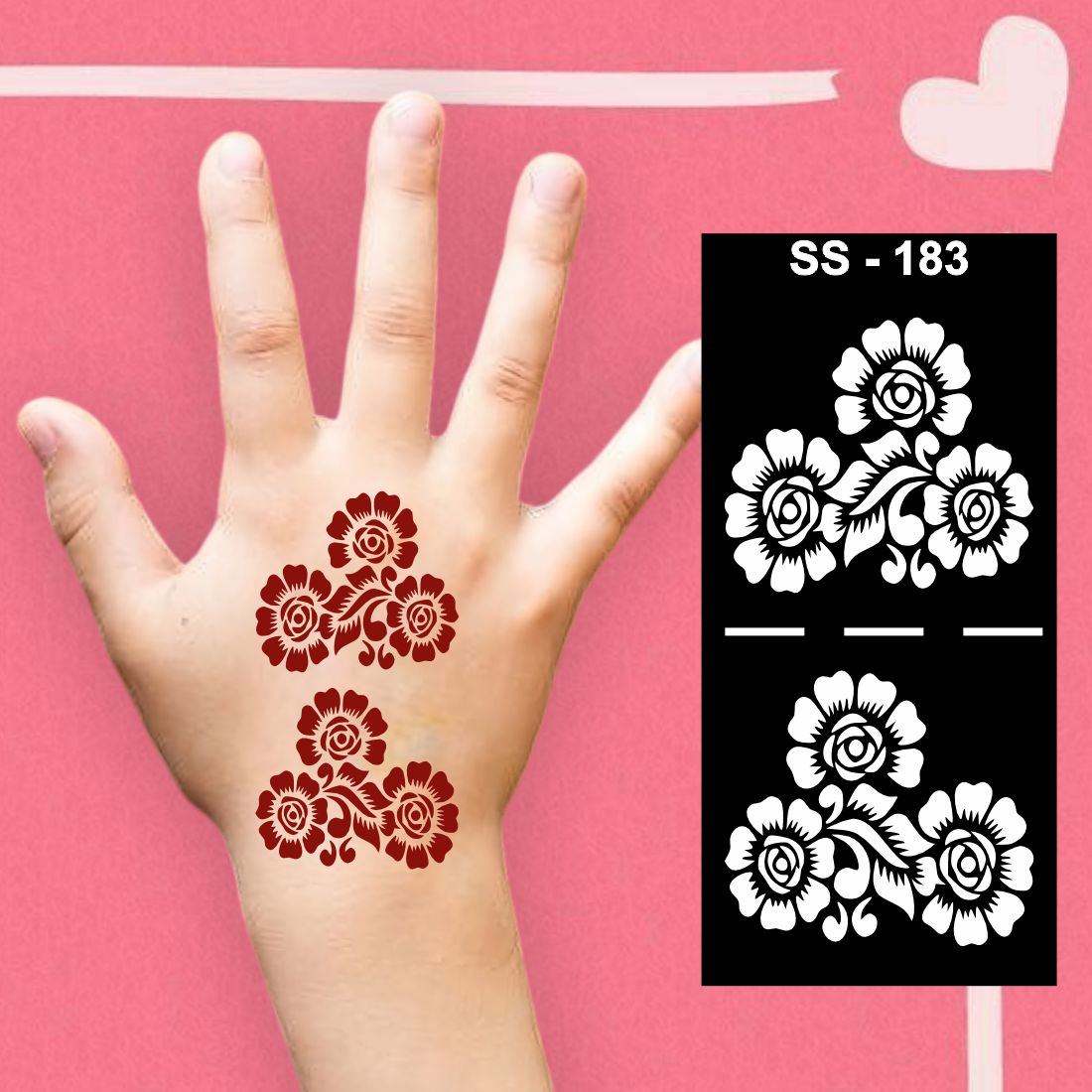 Traditional Floral Mehndi Design Sticker for Boys and Girls Crafting
