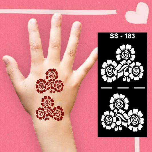 Traditional Floral Mehndi Design Sticker for Boys and Girls Crafting