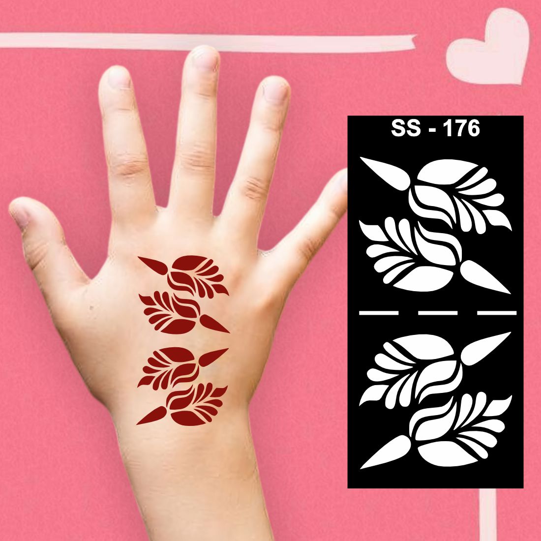 Quick Apply Mehndi Art Template for Boys and Girls Hand Design |Kids can decorate notebooks, drawings, or school projects with Stencil stickers