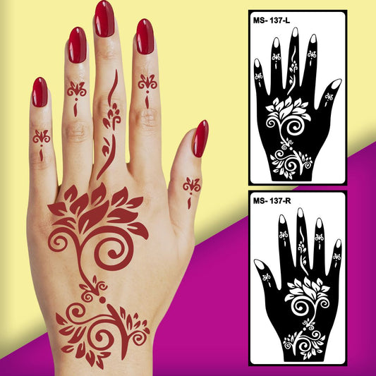 Beautifully Detailed Mehndi Stencil Sticker for Bridesmaids Easy to Apply & Perfect for All Occasions