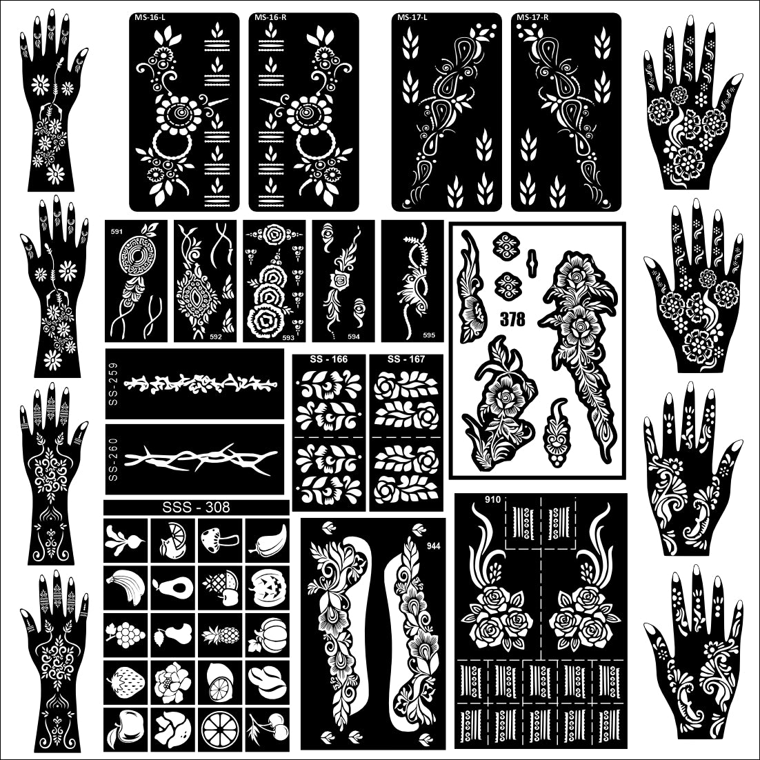 Beautiful Combo Mehndi Stencil Sticker With Beautiful Design For Every Occasion