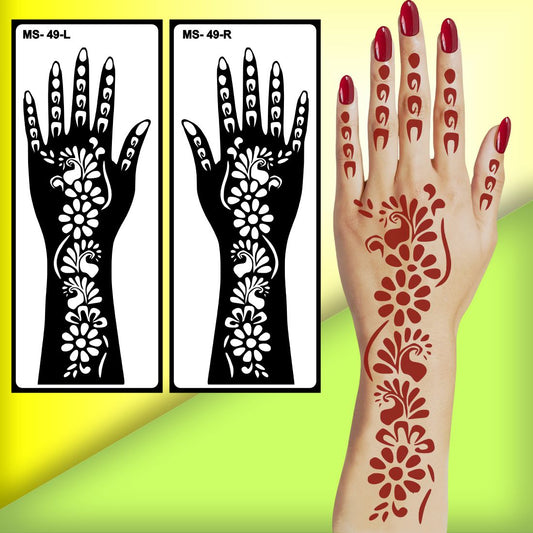 Fast Application Mehndi Stencil Sticker with Smooth Peel and Stick Process Peel And Stick Stencil Mehndi Sticker For Women, Girls And Teen-age