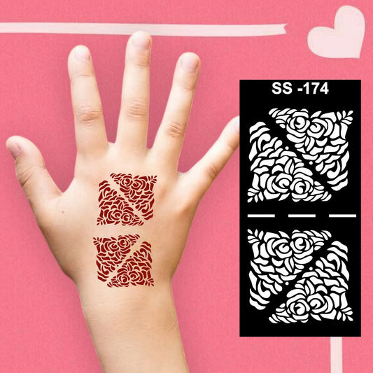 Hand Art Mehndi Stencil with Easy Peel and Stick Use for KidS