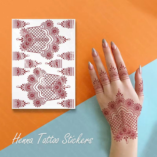 Flower With Multi Design Mehndi Temporary Tattoo Sticker For Girls & Women Temporary Mehndi Tattoo Sticker