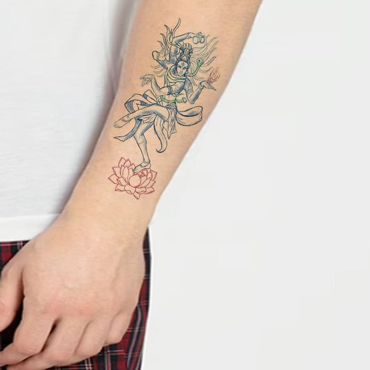 Temporary Tattoowala God Shiv With Lotus Temporary Tattoo for Men and Women Sticker