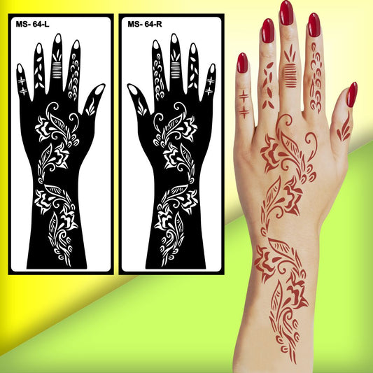 Instant Ready Mehndi Stencil Sticker for Quick and Attractive Results Peel And Stick Stencil Mehndi Sticker For Women, Girls And Teen-age