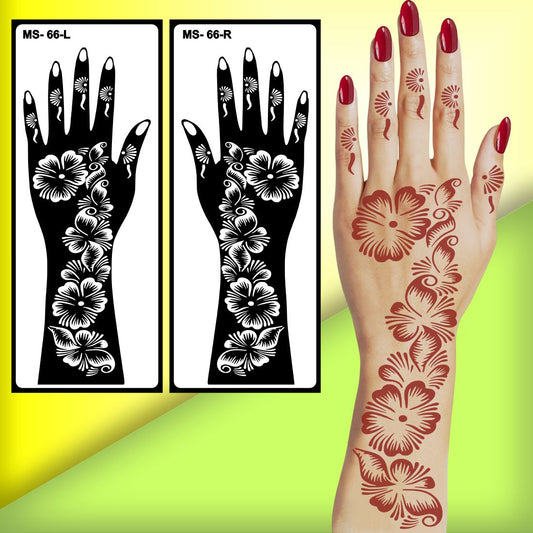 Designer Mehndi Stencil Sticker for Any Party And Any Occasion Peel And Stick Stencil Mehndi Sticker For Women, Girls And Teen-age