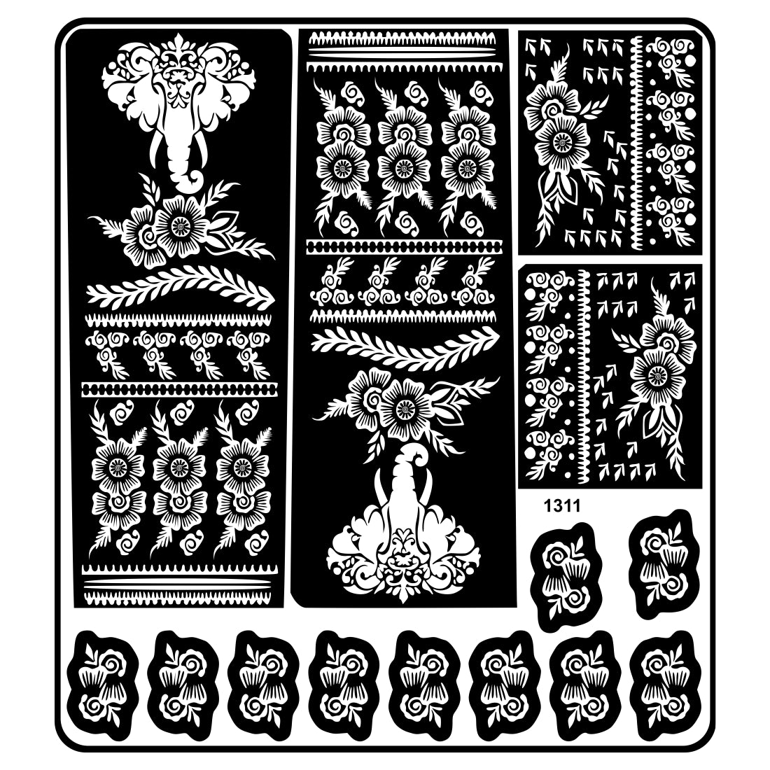 Bride Trending Design And Flower Mehndi Stencil Sticker With Traditional & Full Hand With Easy Apply