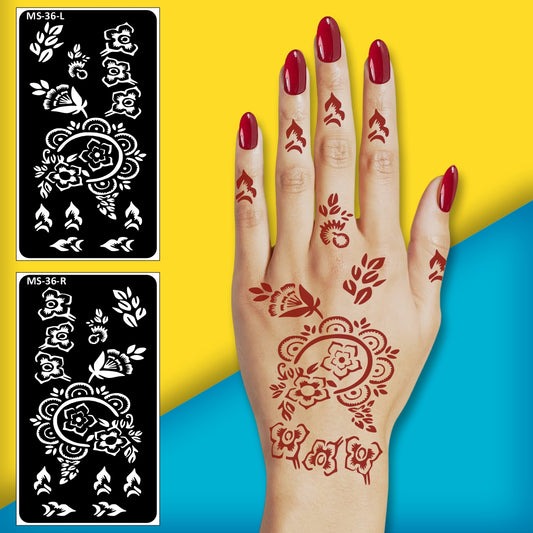 Modern Mehndi Sticker for Stylish Hand Designs Mehndi stencil Sticker One Set For Each Hand
