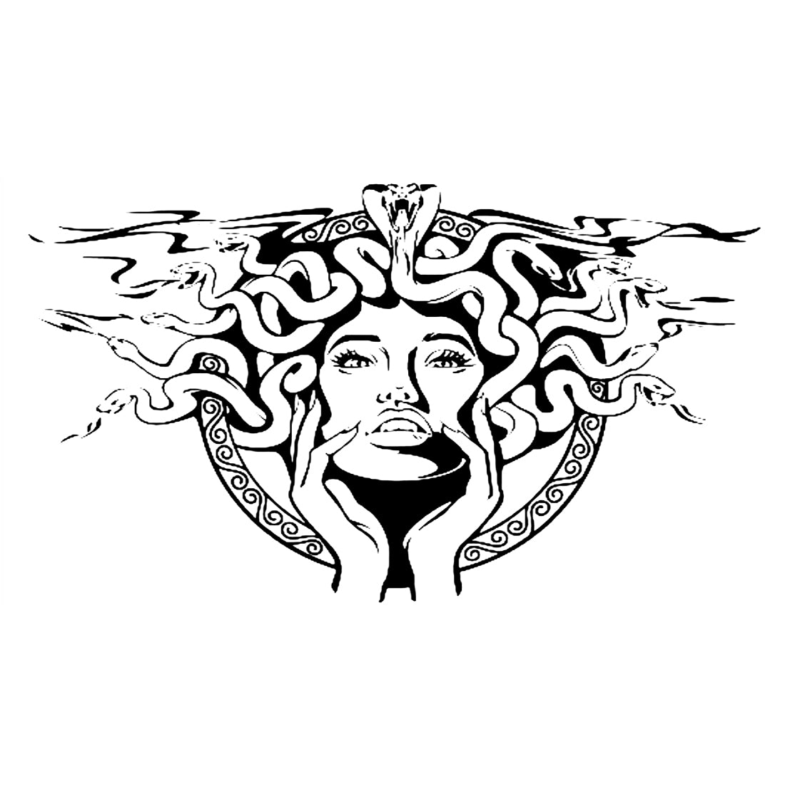 New Girl With Snake Temporary Tattoo For Men and Woman