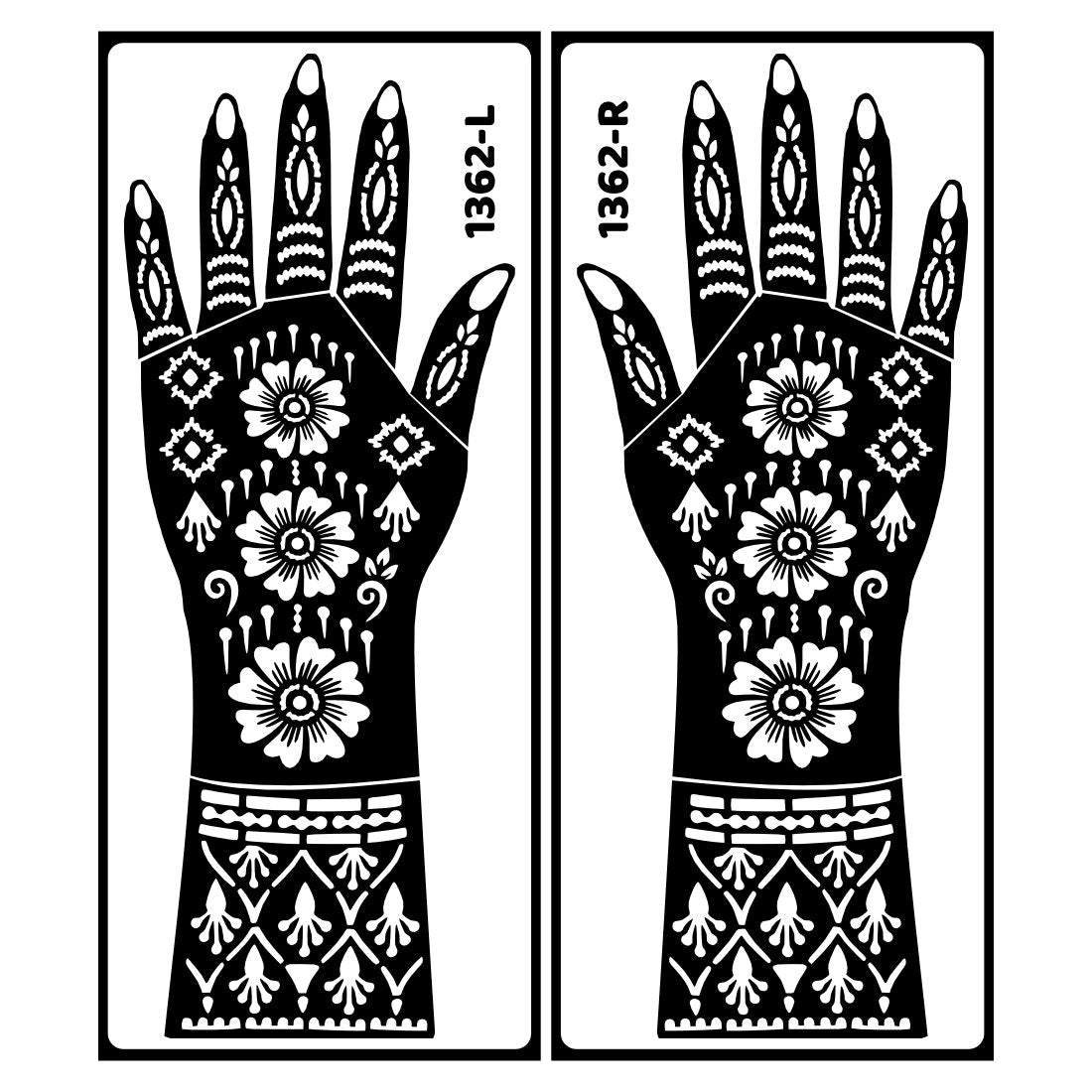 Elegant Henna Look Bridal Mehndi Stencil Sticker With Cultural Patterns Easy To Use With Instant Beautiful Design