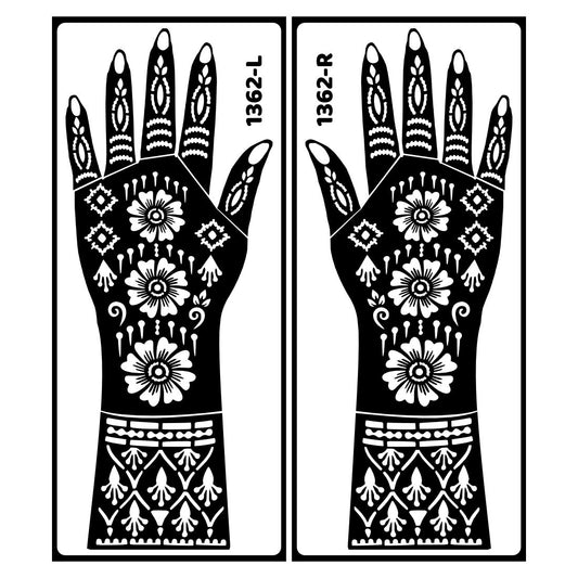 Elegant Henna Look Bridal Mehndi Stencil Sticker With Cultural Patterns Easy To Use With Instant Beautiful Design