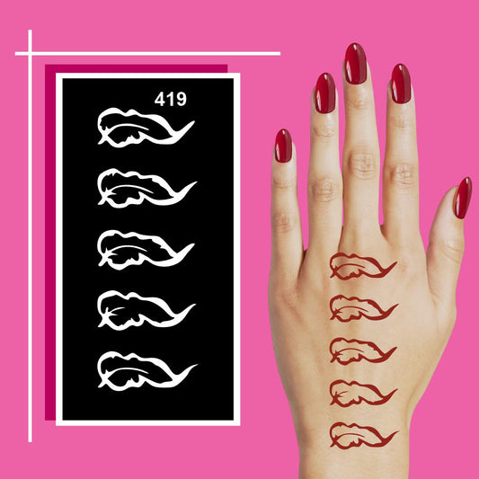 Compact Mehndi Stencil Set with Beautiful Designs stencil Sticker For Kids & Adults Both Sticker