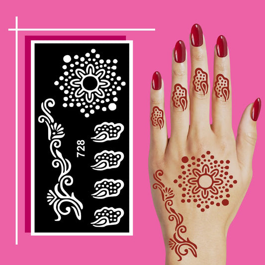 Reusable and Washable Henna Stencil Sheets for Creative Hand Decoration