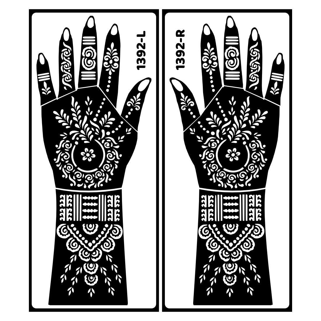 Elegant Floral Pattern Bridal Mehndi Stencil Sticker For Bride’s Special Day Easy To Use With Instant Beautiful Design