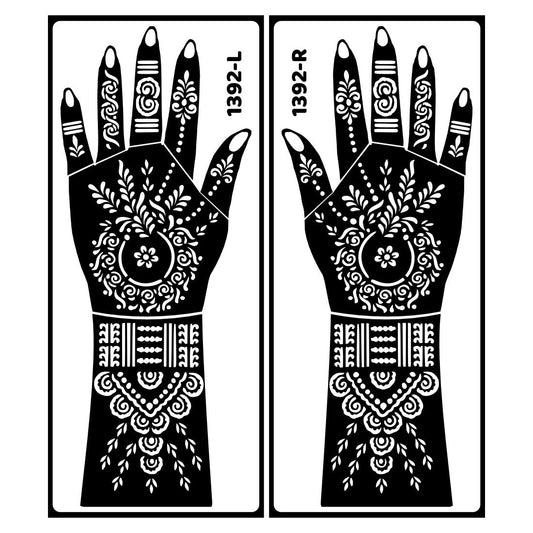 Elegant Floral Pattern Bridal Mehndi Stencil Sticker For Bride’s Special Day Easy To Use With Instant Beautiful Design
