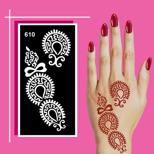 Simple Floral Mehndi Stencil for Kids to Learn and Draw with Fun