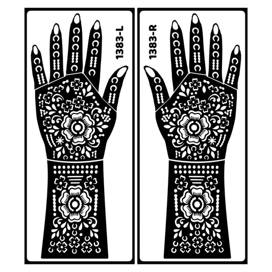 Traditional Theme Bridal Mehndi Stencil Sticker With Intricate Artwork Easy To Use With Instant Beautiful Design