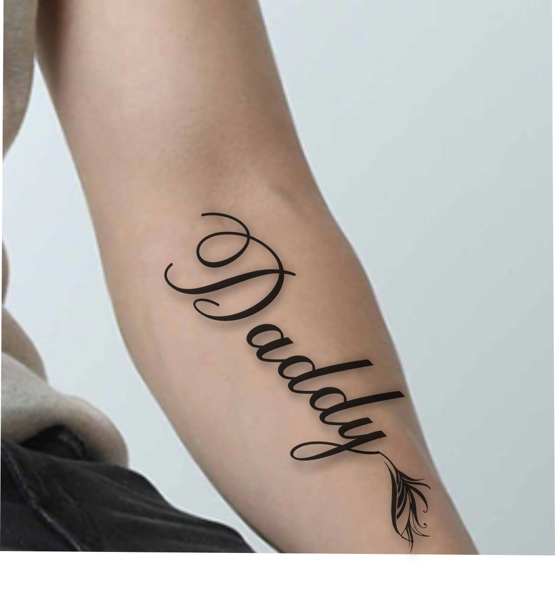 New Black Daddy Feather Temporary Body Tattoo For Men and  Woman