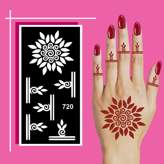 Botanical Style Mehndi Stencil Templates for Easy and Elegant Hand Designs