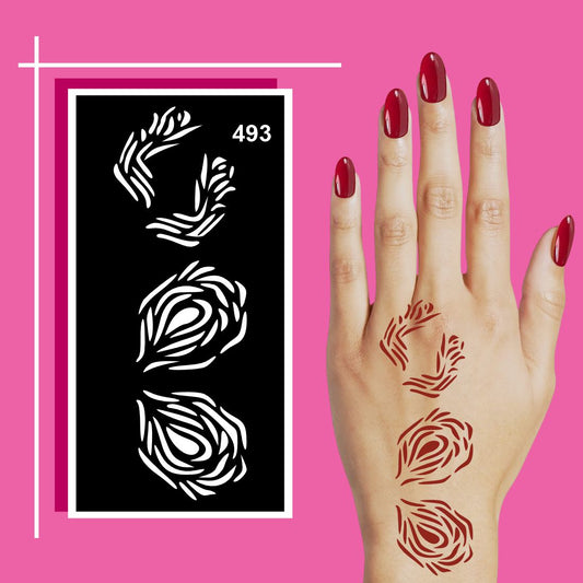 Artistic Henna Stencil Stickers with Bold Accents For Kids & Adults Both Sticker