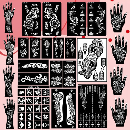 Beautiful Combo Mehndi Stencil Sticker For Traditional & Modern Looks