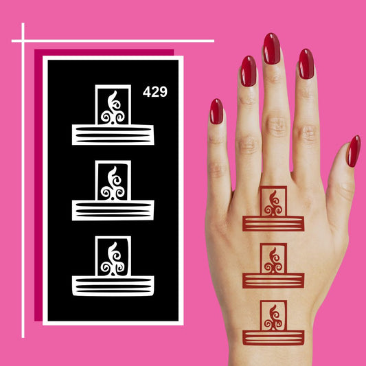 Simple and Neat Mehndi Stencil Stickers for Starters For Kids & Adults Both Sticker
