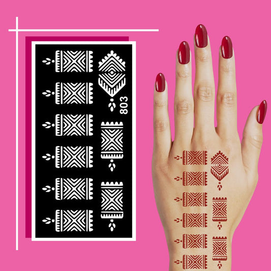 Traditional and Modern Mehndi Sticker Sheets for Creative Hand Artwork