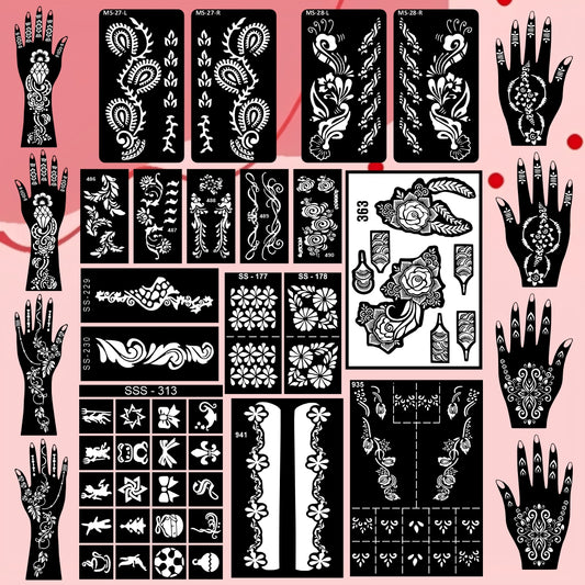 Beautiful Combo Mehndi Stencil Sticker With Unique Artistic Patterns