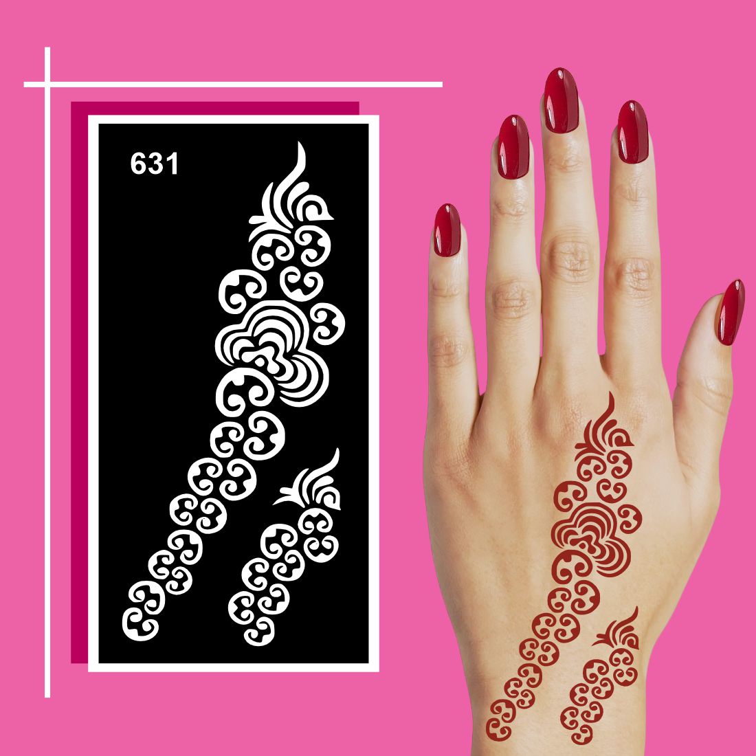 Creative and Engaging Mehndi Design Stencil for Boys and Girls Learning Drawing