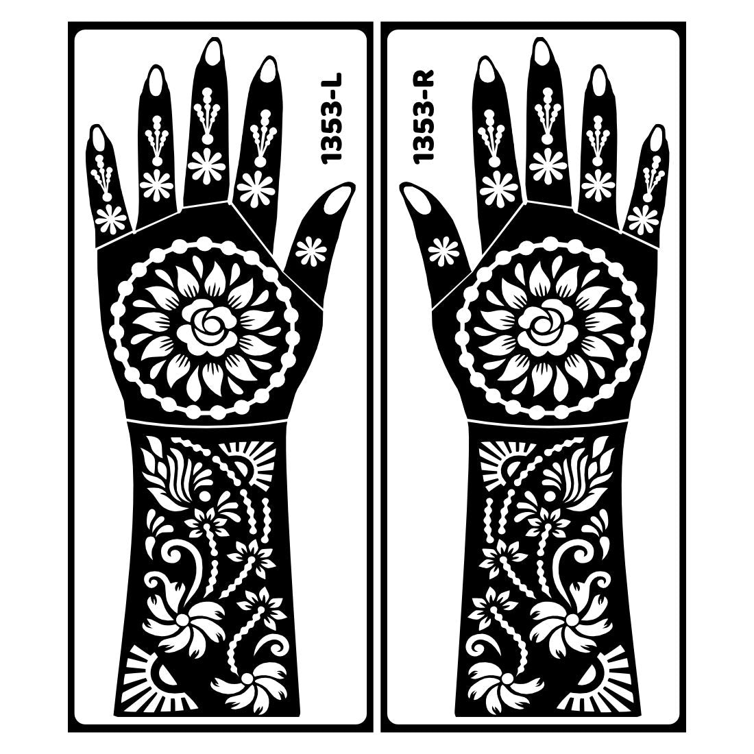 Elegant Floral Pattern Bridal Mehndi Stencil Sticker For Bride’s Special Day Functions Easy To Use With Instant Beautiful Design