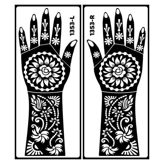 Elegant Floral Pattern Bridal Mehndi Stencil Sticker For Bride’s Special Day Functions Easy To Use With Instant Beautiful Design