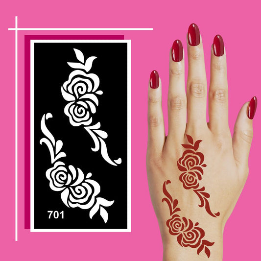 Easy-to-Use Mehndi Stencil Stickers for Kids and Adults Hand Art