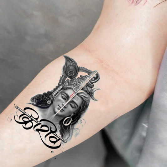 Temporary Tattoowala Krishna with Shiv (Krishiv) Tattoo on Hand Waterproof Temporary Body Tattoo