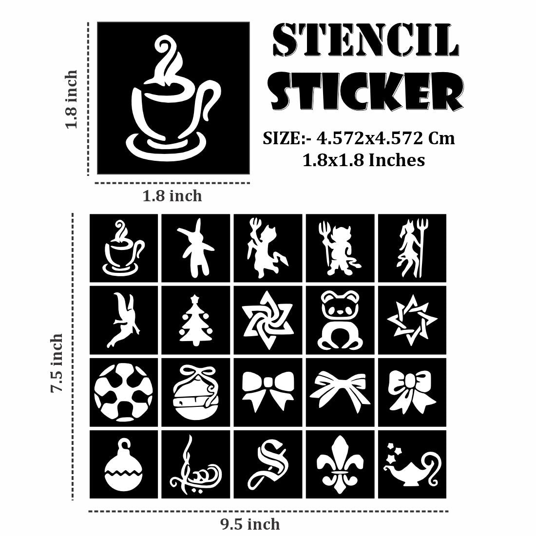 Star, Flower Multi Designs Small Stencil Sticker For Kids  can decorate notebooks, drawings, or school projects with Stencil stickers
