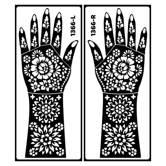 Mehndi Stencil Sticker For Brides With Ornate Floral And Geometric Patterns Easy To Use With Instant Beautiful Design